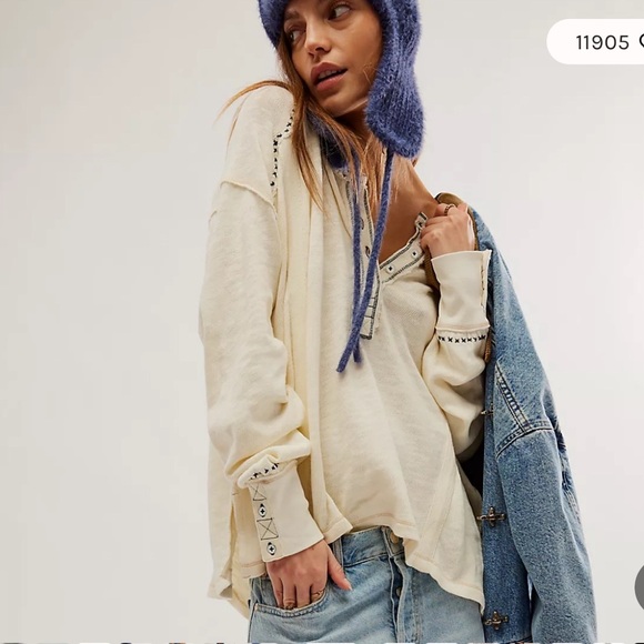 NWOT Free People - We the Free Taylor Henley Small - Picture 4 of 10